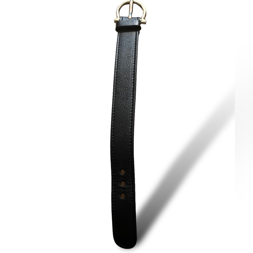 Ferragamo Black Leather 9” Bracelet Gold Hardware 3/4” Width NWOT - Picture 10 of 11
